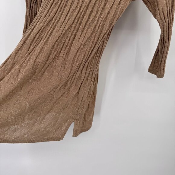 Chicos 2 Travelers Collection Metallic gold textured Knit Sweater Size Large - Picture 8 of 14